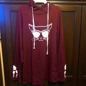 Rose Red Cat hooded sweatshirt